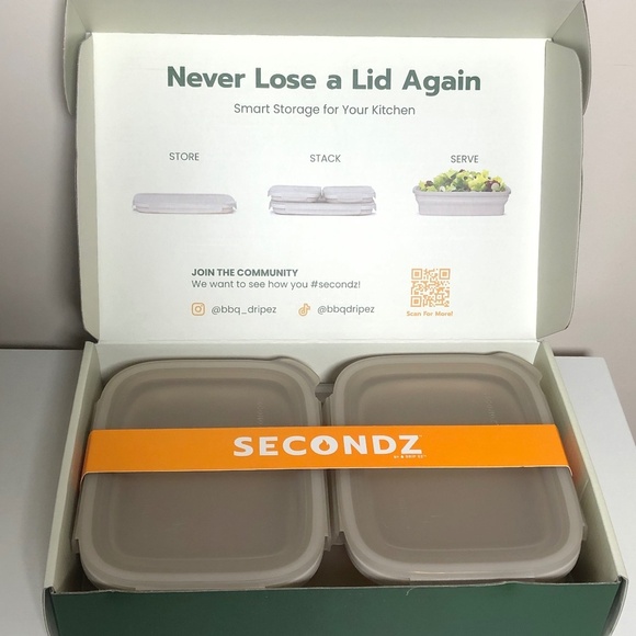 NIB Secondz Collapsible Food Storage Containers (set of 3) - Picture 1 of 5